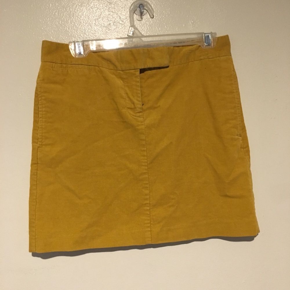 J-Crew Mustard Corduroy Mini Skirt